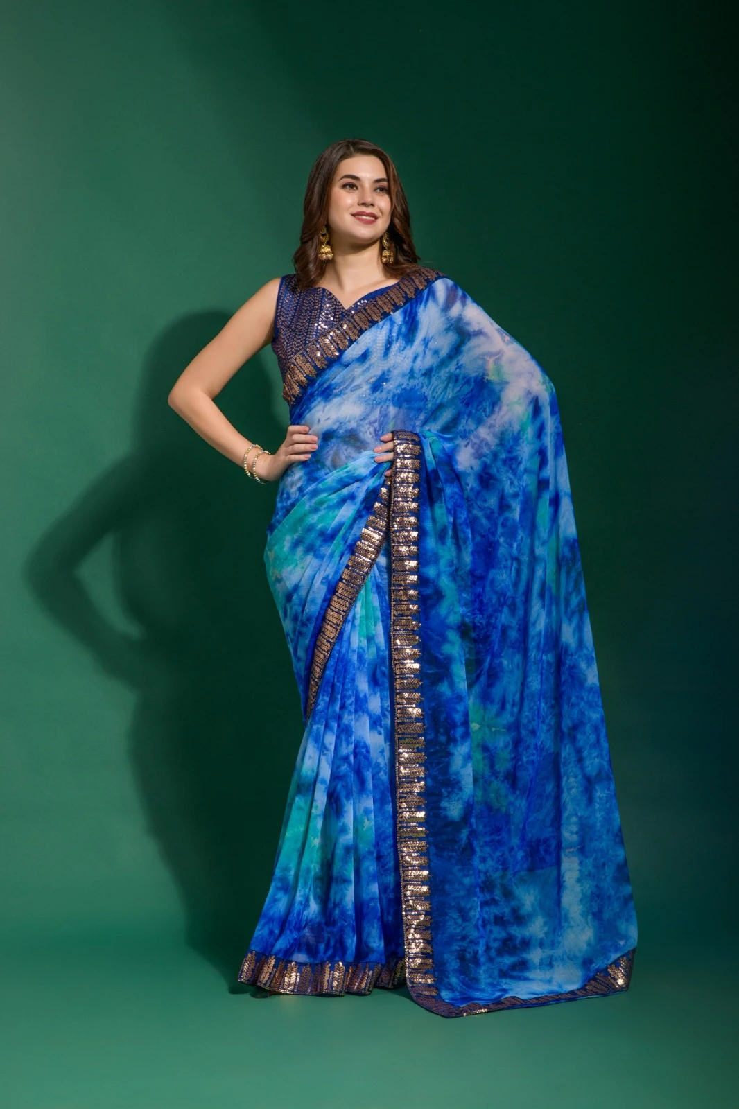 Vardan Ethnic Pv Floral Vol 12 Marble Chiffon Wholesale Fancy Sarees Catalog — Wholesale Sarees, MPA wholesale from Surat - Gallery Image 5